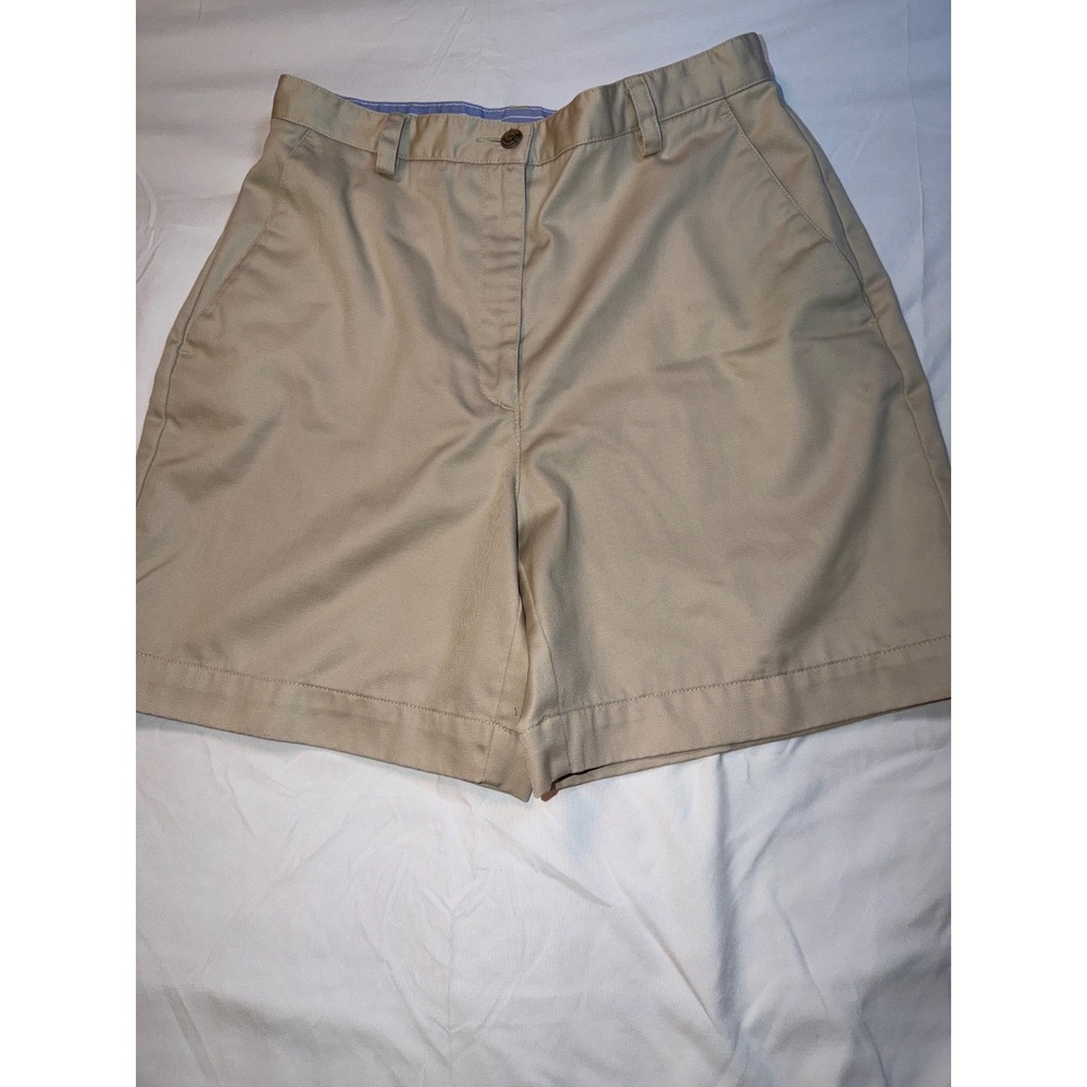 Liz Claiborne Womens Khaki Chino Shorts Tan Cotton High Rise Size 8
